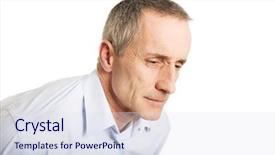  Presentation with face expression recognition - Slide deck consisting of men with painful facial expression background and a  colored foreground