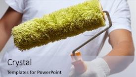  Presentation with paint roller - Theme featuring men with roller background and a  colored foreground