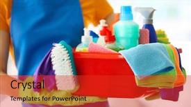  Presentation with christian holy communion concept bible - Colorful presentation design enhanced with menagament - cleaning concept young woman holds backdrop and a red colored foreground