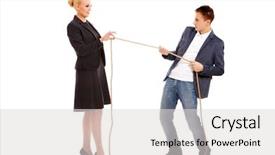  Presentation with win win - Colorful slide deck enhanced with menagement - boss concept-woman holding rope backdrop and a light gray colored foreground