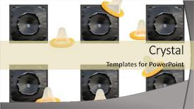  Presentation with condom - Colorful theme enhanced with menagement - condom set isolated on white backdrop and a  colored foreground