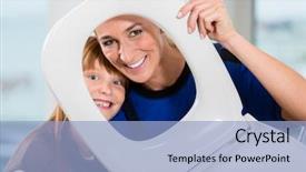  Presentation with woman in sea - PPT layouts having menagement - funny portrait of a cheerful background and a light blue colored foreground