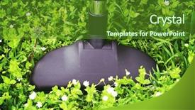  Presentation with vacuum cleaner robot - Cool new PPT layouts with menagement - metal pipe of vacuum cleaner backdrop and a tawny brown colored foreground