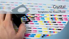  Presentation with management - Cool new presentation theme with menagement - print loupe prepress color management backdrop and a light blue colored foreground