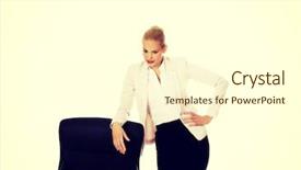  Presentation with business woman standing on maze - Slides consisting of menagement - young busiess woman standing behind background and a  colored foreground