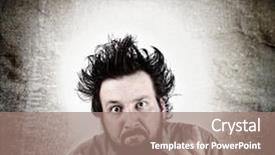  Presentation with face expression recognition - PPT theme featuring menagement - young male model with funny background and a coral colored foreground