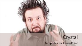  Presentation with angry - Cool new presentation theme with menagement - young very angry person backdrop and a coral colored foreground