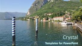 Presentation with italian - Presentation theme having menaggio-town-at-the-famous background and a ocean colored foreground