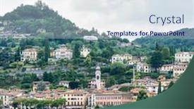  Presentation with lake - Audience pleasing slide deck consisting of menaggio-town-on-lake-como backdrop and a sky blue colored foreground