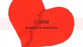  Presentation with broken heart - Slides consisting of mending - broken heart and thread isolated background and a red colored foreground