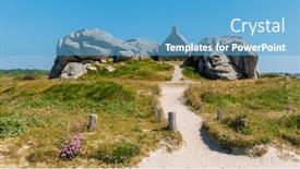  Presentation with village - PPT theme enhanced with meneham-village-kerlouan-finister background and a teal colored foreground