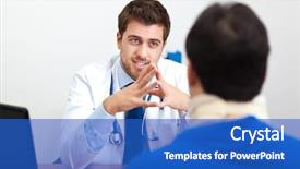  Presentation with meningitis - Slide set featuring meningitis - doctor talking to a patient background and a cobalt blue colored foreground