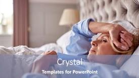  Presentation with insomnia - Presentation theme consisting of menopausal-mature-woman-suffering background and a light blue colored foreground