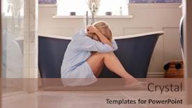  Presentation with bathroom - Slide set consisting of menopausal-mature-woman-suffering background and a coral colored foreground