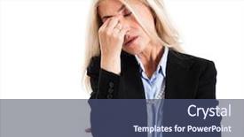  Presentation with menopause - Audience pleasing PPT theme consisting of menopause - businesswoman thinking about something isolated backdrop and a ocean colored foreground