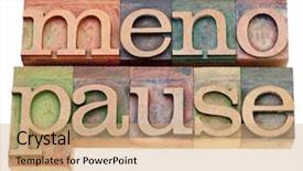  Presentation with woman menopause - Slides having menopause - isolated word in vintage background and a coral colored foreground