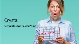  Presentation with woman menopause - Slides enhanced with menopause - middle age senior hispanic woman background and a seafoam green colored foreground