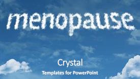  Presentation with menopause - Presentation featuring menopause cloud word background and a teal colored foreground