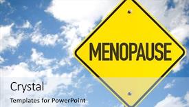 Presentation with menopause - Presentation theme consisting of menopause sign with sky background background and a light blue colored foreground