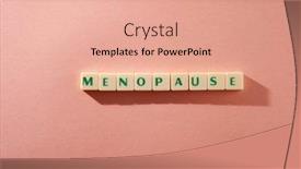  Presentation with menopause - Colorful slide set enhanced with menopause-word-written-on-square backdrop and a coral colored foreground