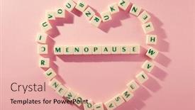  Presentation with menopause - Presentation design consisting of menopause-word-written-on-square background and a coral colored foreground
