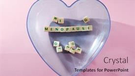  Presentation with menopause - Slide deck consisting of menopause-word-written-on-square background and a soft green colored foreground