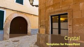  Presentation with historical philippines - Presentation design with menorca-ciutadella-historical-downtown background and a tawny brown colored foreground