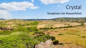  Presentation with masonry - Presentation theme consisting of menorca island field landscape with old traditional masonry fence balearic islands spain background and a light blue colored foreground