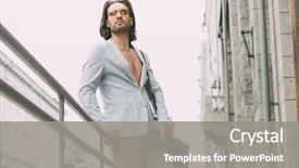  Presentation with city street - Amazing PPT layouts having mens day - men's beauty fashion handsome man backdrop and a gray colored foreground