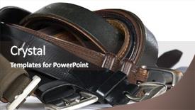  Presentation with belts - Cool new presentation design with mens belts isolated on white background backdrop and a tawny brown colored foreground