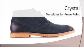  Presentation with men shoes - Cool new PPT layouts with fashion mens wear design - men's blue leather shoes isolated backdrop and a  colored foreground
