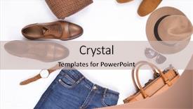  Presentation with fashion accessories - Amazing PPT layouts having men's casual outfit men' backdrop and a soft green colored foreground