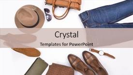  Presentation with fashion accessories - Audience pleasing PPT theme consisting of men's casual outfit men' backdrop and a soft green colored foreground