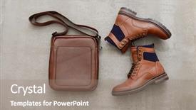  Presentation with men shoes - Presentation design having mens fashion - men's casual outfits with boots background and a gray colored foreground