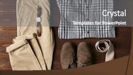  Presentation with fashion accessories - Cool new PPT layouts with mens clothes and accessories backdrop and a gray colored foreground