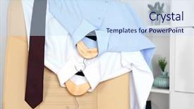  Presentation with debut men - Audience pleasing presentation design consisting of mens day - men's clothes on chair backdrop and a  colored foreground