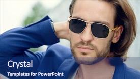  Presentation with mens fashion black - Slide set enhanced with mens day - handsome young man in sunglasses background and a ocean colored foreground