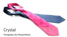  Presentation with pink blue - Presentation featuring mens day - pink and blue tie isolated background and a white colored foreground
