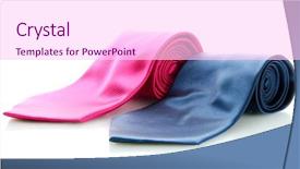  Presentation with blue pink - Cool new presentation theme with mens day - pink and blue ties isolated backdrop and a pink colored foreground