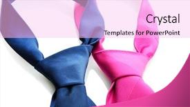  Presentation with pink blue - Presentation having mens day - pink and blue ties isolated background and a lavender colored foreground