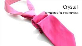  Presentation with tie - Theme featuring mens day - pink tie isolated on white background and a white colored foreground