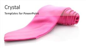  Presentation with pink white - Colorful PPT theme enhanced with mens day - pink tie isolated on white backdrop and a  colored foreground