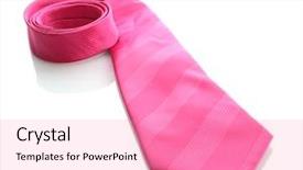  Presentation with pink and white - Slide deck with mens day - pink tie isolated on white background and a  colored foreground