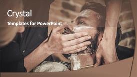  Presentation with barber shop - PPT layouts enhanced with  background and a  colored foreground