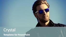  Presentation with blue sky - Presentation theme with sky men's beauty fashion background and a light blue colored foreground