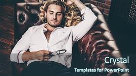  Presentation with sexy - PPT theme consisting of mens health - handsome sexy young man background and a tawny brown colored foreground