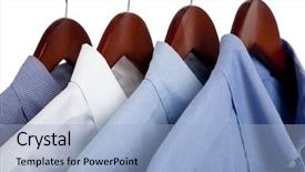  Presentation with blue - Audience pleasing slides consisting of mens fashion - assorted blue dress hanging backdrop and a light blue colored foreground