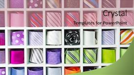  Presentation with tie - Cool new presentation design with mens fashion - colorful tie collection backdrop and a coral colored foreground