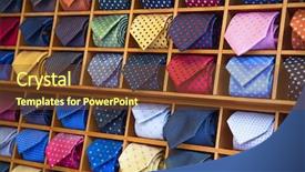  Presentation with tie - Presentation theme with mens fashion - colorful tie collection background and a tawny brown colored foreground
