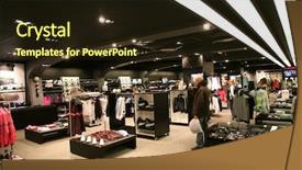  Presentation with sport - Colorful PPT theme enhanced with mens fashion - sport shop interior backdrop and a wine colored foreground